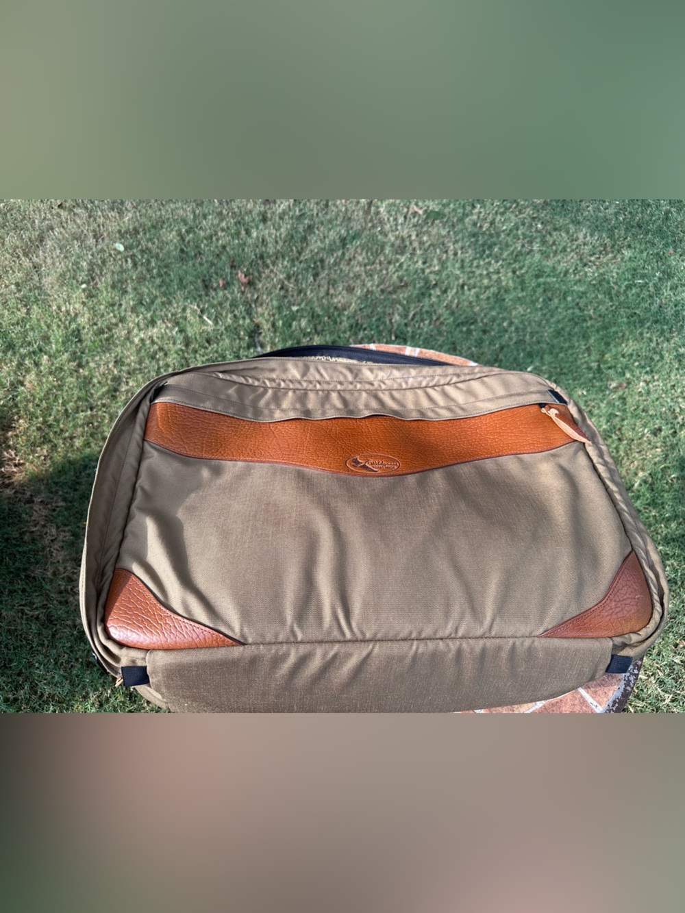 Wildgoose Texas Made Canvas & Leather Garment Travel Bag Luggage Tan Brown